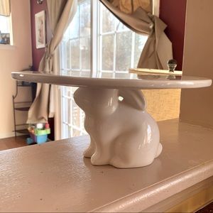 Large Ceramic Bunny Cake Stand